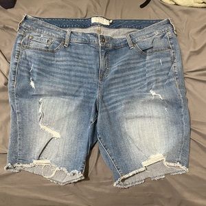 TORRID LOW RISE BERMUDA SHORT – VINTAGE STRETCH MEDIUM WASH